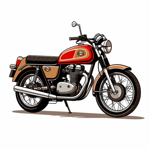 Minimalist motorcycle illustration on white background
