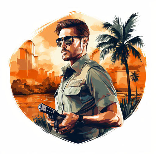 Security illustration in the style of Oil painting, on a white background