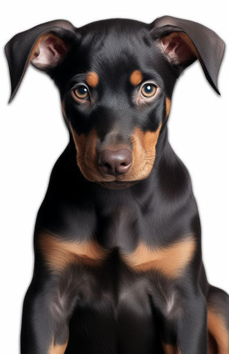 Doberman puppy on a transparent background png download