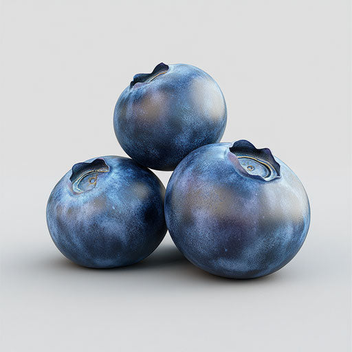 Realistic clipart of blueberries, high resolution, isolated