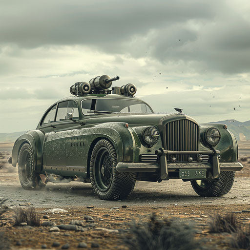 Military Bentley R Type Continental in combat zone