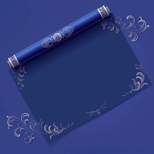 Realistic diploma clipart with precise details on flat indigo background