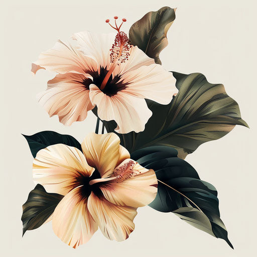 Hawaiian flower in a realistic photo style, muted tones