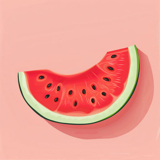 Realistic watermelon on dusky rose background