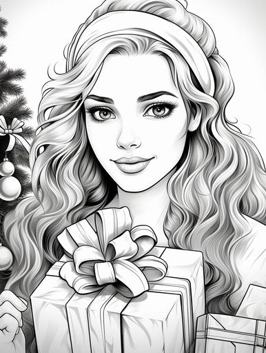 Christmas Gifts Coloring, Comic Art, Carved Books