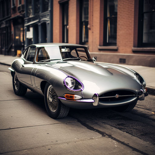 Silver jaguar type car