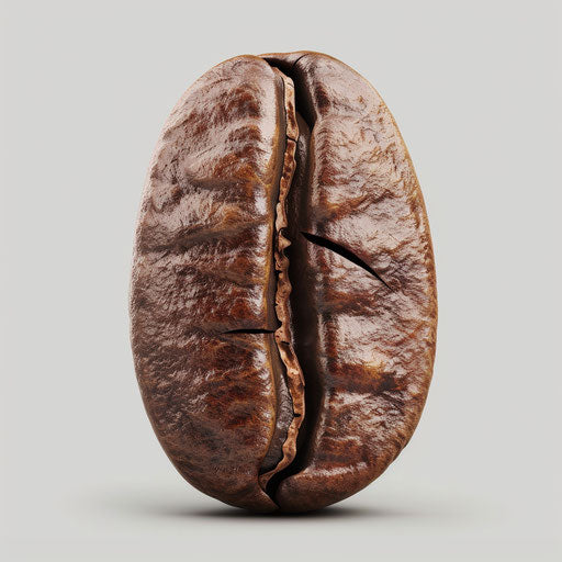 Realistic coffee bean clipart with flat white background