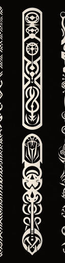 Tribal tattoo pattern: various designs, recursive shapes