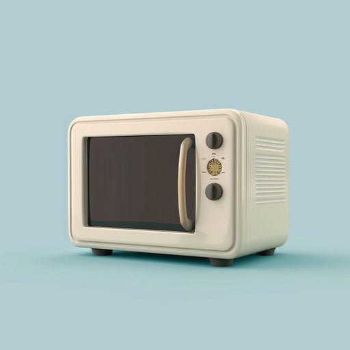 Photo realistic microwave clipart on flat blue background