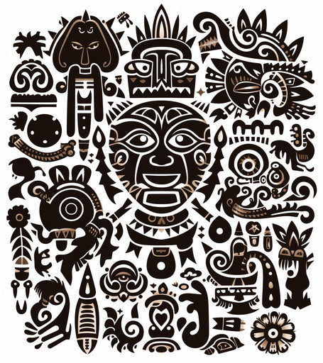 Transparent tribal tattoo, Indonesian artistic style