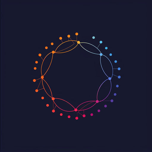 Minimalist tech startup logo, abstract digital network symbol