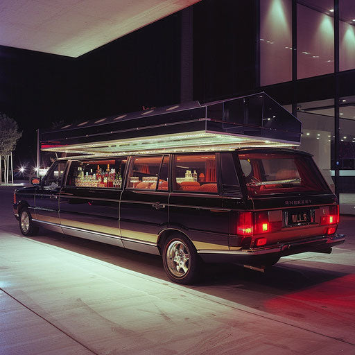 Luxury 1994 Range Rover Limousine with Bar and Entertainment System Outside Premier Event