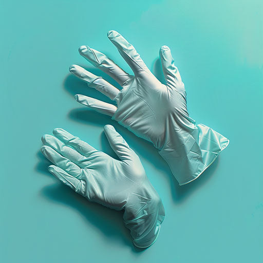 Realistic gloves clipart on serene aqua background