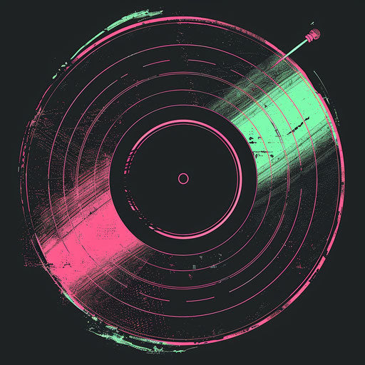 Vintage vinyl record silhouette tattoo flat style