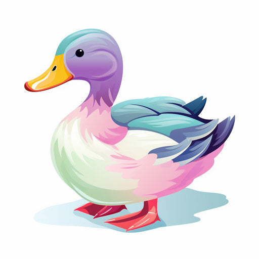 Duck clipart in the style of Pastel Colors Art, on a white background