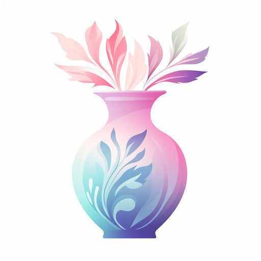 Vase clipart in the style of Pastel Colors Art, on white background