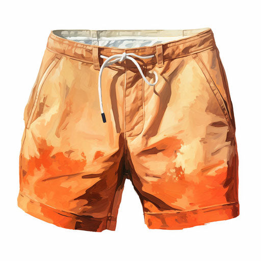 Shorts clipart in the style of Oil painting, on a white background