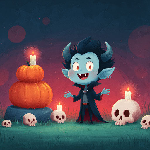 Cheerful Vampire and Halloween Magic
