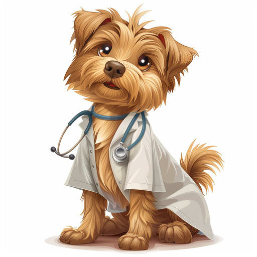 Realistic veterinarian clipart on flat white background