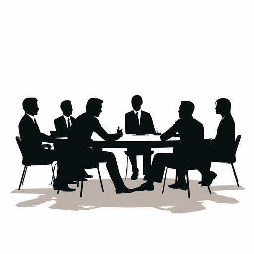 Minimalist style meeting clipart on white background