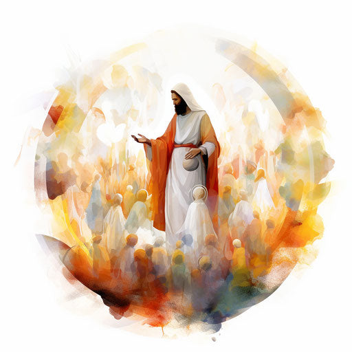 Religious Easter clipart in the style of Impressionistic Art, on a white background