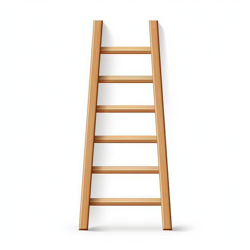 Minimalist Style Ladder Clipart on White Background