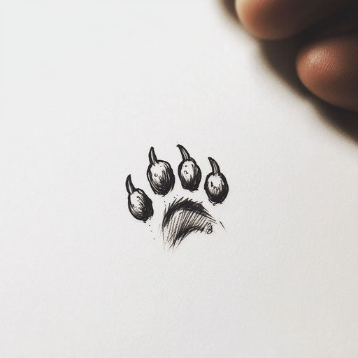 Minimalist bear tattoo sketch on white background