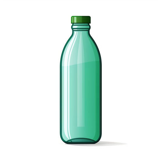 Minimalist style plastic bottle illustration, on white background