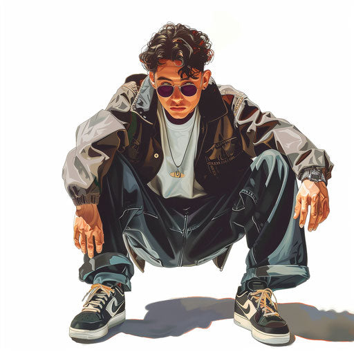 Realistic 90s clipart on flat white background