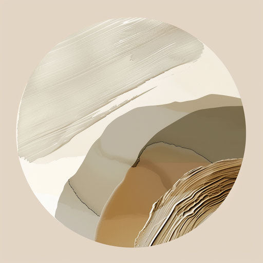 Circle clipart in realistic style on flat cream background