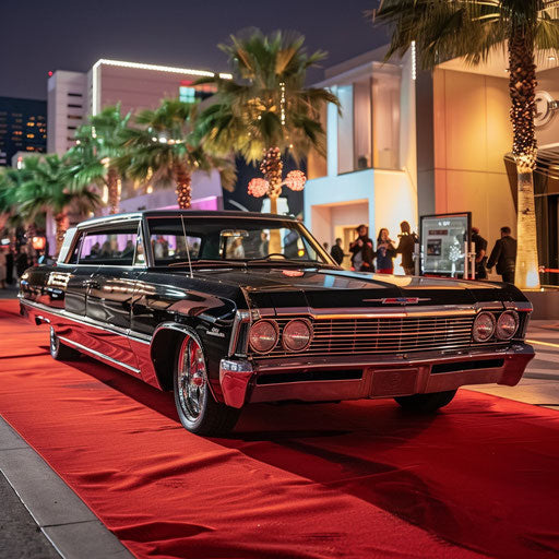 Luxury 1967 Chevy Bel Air transformed into limousine at premiere