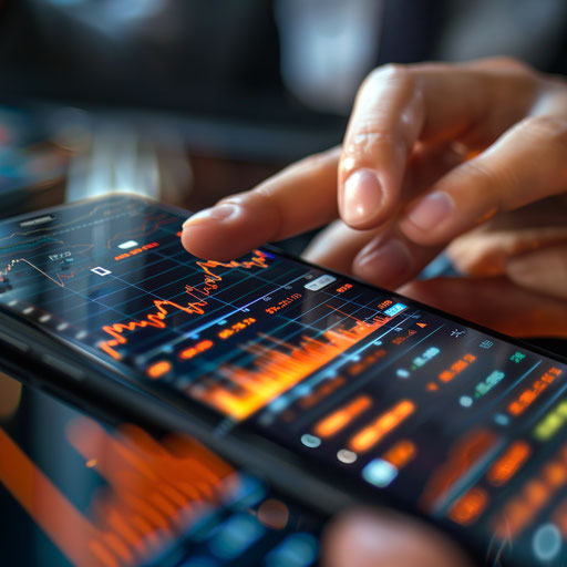 Illustration of personal finance using a smartphone app