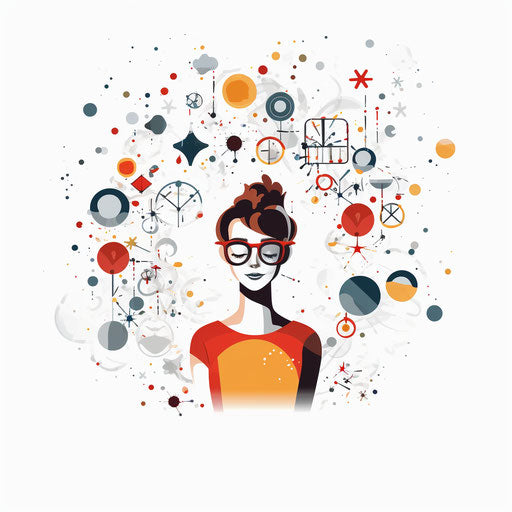 Life illustration in Minimalist style, on white background