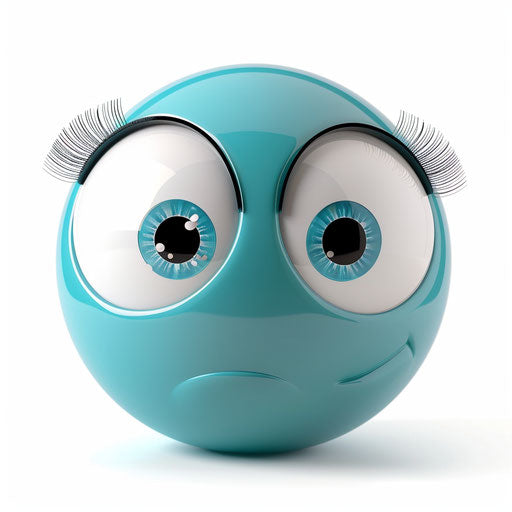 Adorable blue ball with one large eye and two small eyes