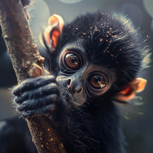Graceful spider monkey hand grasping a branch