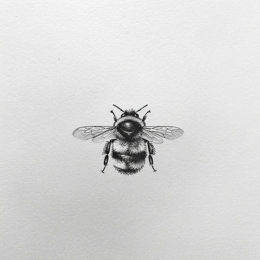 Delicate bumble bee tattoo design