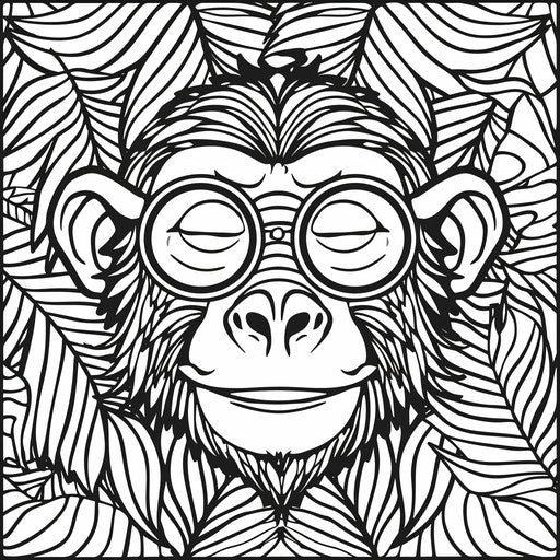 Bold monkey silhouette with a tropical backdrop