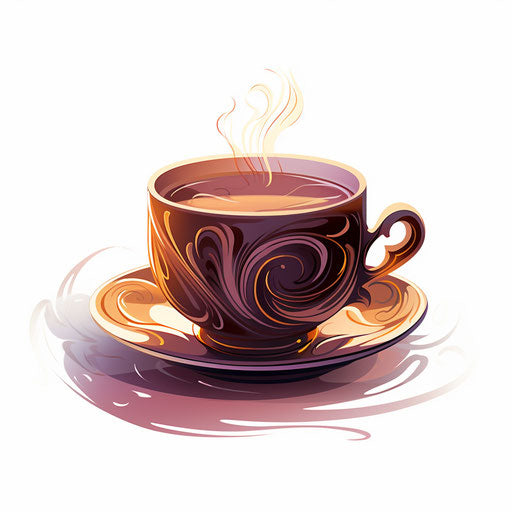 Cup illustration in the style of Chiaroscuro Art, on white background