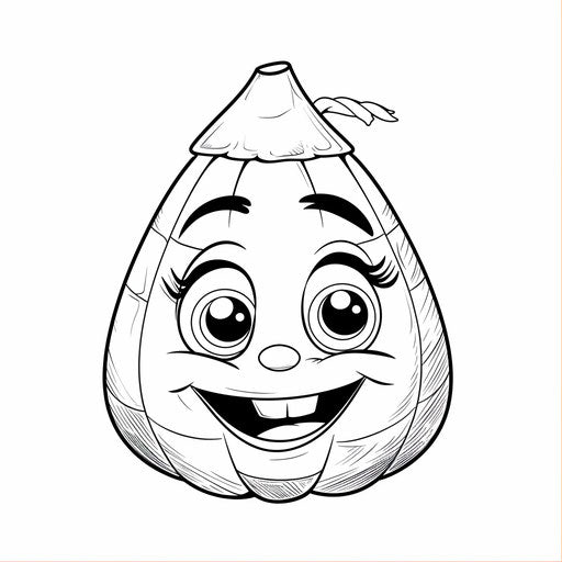 Whimsical cartoon candy corn with a smiling face