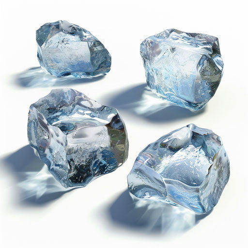 Ice clipart with flat white background and realistic texture