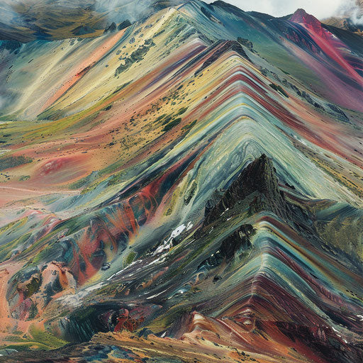 Rainbow Mountain, Peru: Aerial View of Valleys