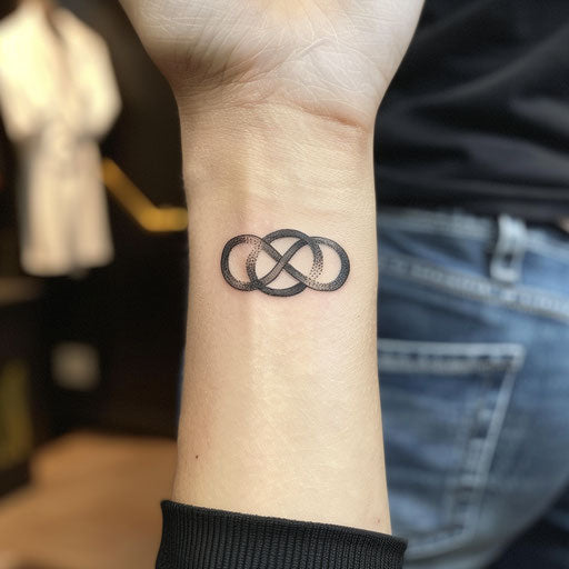 Simple tattoo of a minimalist infinity symbol