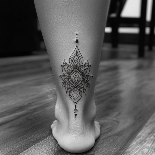 Ankle tattoos for women with geometric mandala