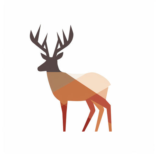 Deer clipart in Minimalist style, on white background