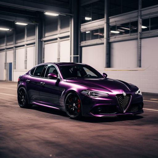 Bright purple classic car