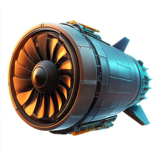Realistic clipart of a jet engine, high resolution