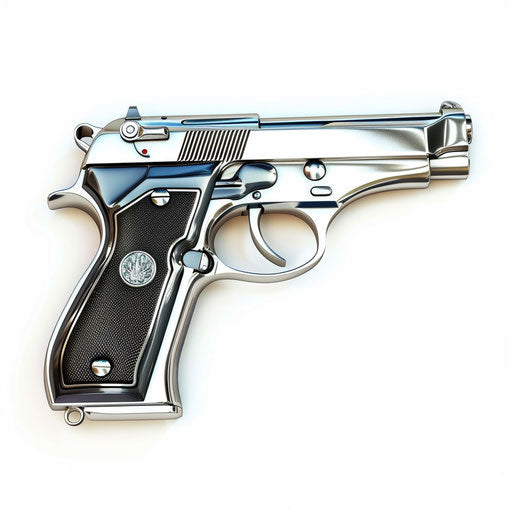 Gun Clipart in Photo Realistic Style on White Background