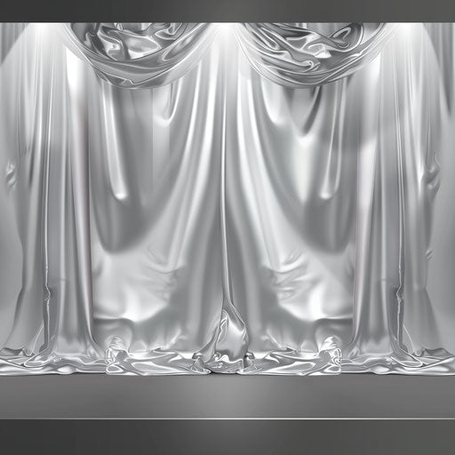 Flat metallic silver background enhances realistic theater clipart