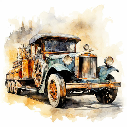 Transportation clipart in Oil painting style