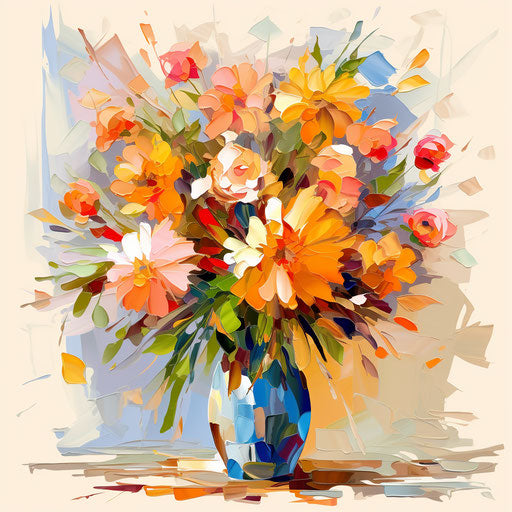 Flower bouquet in the style of Impressionistic Art